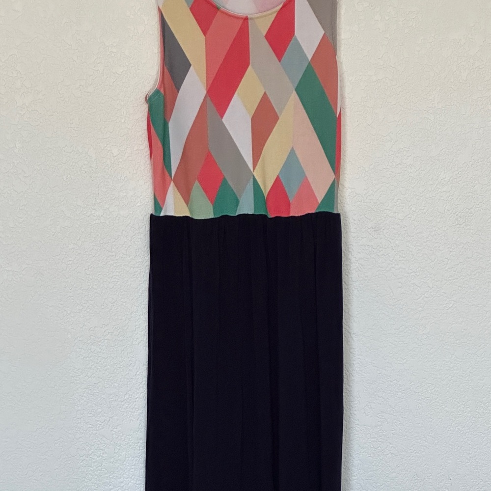 Colorful Geometric Pattern Sleeveless Dress